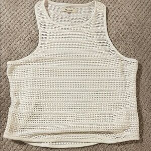 Madewell White Crochet Tank Top